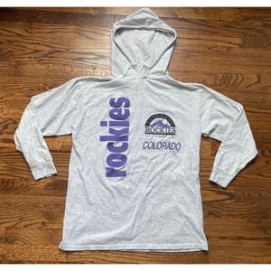 VTG 90s Colorado Rockies Denver T Shirt Hoodie MLB Sz Large Baseball Artex 1993